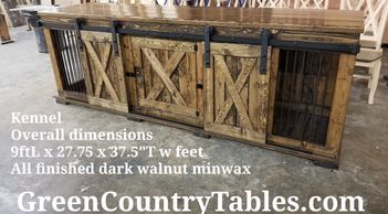 Build by order farmhouse furniture see GreenCountryTables. com for pricing & info dog kennel crate