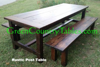 Rustic Post Farm Table.  Custom furniture build in Oklahoma and surrounding areas