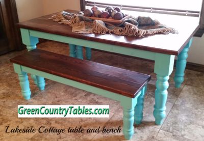 Lakeside Cottage Farmhouse Table.  Custom furniture build in Oklahoma and surrounding areas
