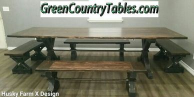 Add Threaded Rod / All Thread to your table & bench to give it more of an Farmhouse industrial look