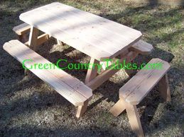 Kids picnic table with attached benches