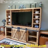Sliding barn door cabinet tv stand