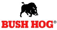 Black wild hog silhouette above bold red 'BUSH HOG' text.