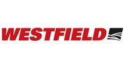 Westfield logo with bold red text and a black and white icon.