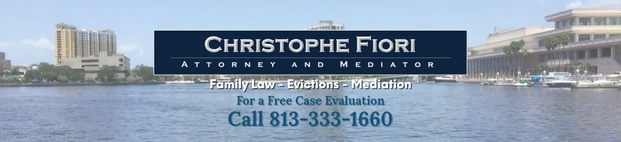 Tampa waterfront skyline banner for Christophe Fiori, attorney and mediator.