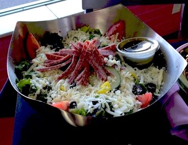 Salad with salami