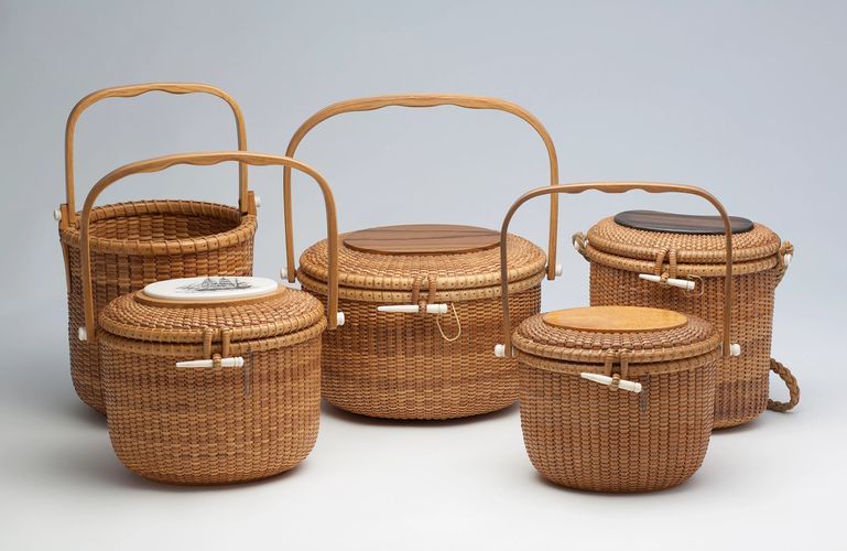 Group of Nantucket lightship baskets by Gerald L. Brown