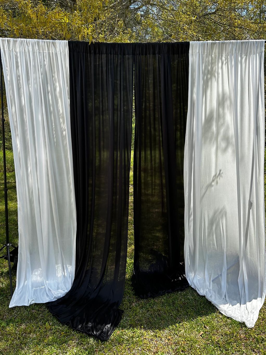 Black and white satin backdrop