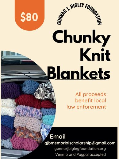 Chunky blanket sale to benefit the Gunnar J. Bigley Foundation