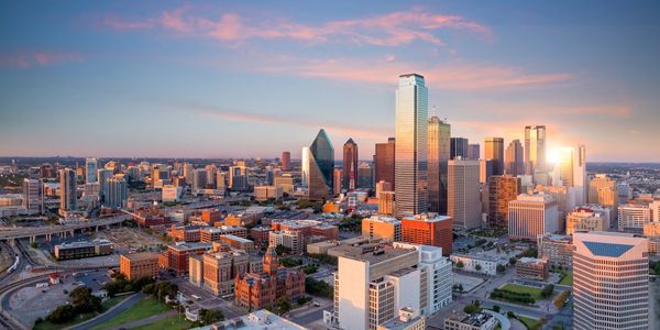 Dallas Texas City Skyline at Sunset