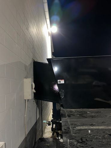 A chute we built and installed in the field for a recycling system.