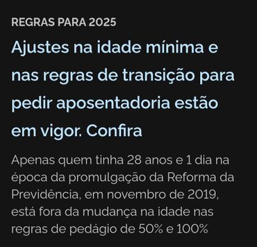 Ajustes nas regras de aposentadoria para 2025 estão em vigor.