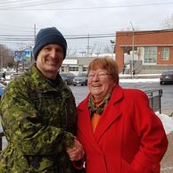 Jeff from Soldiers Helping Soldiers, and Marie Pyper, ED met to discuss the Veterans retreat