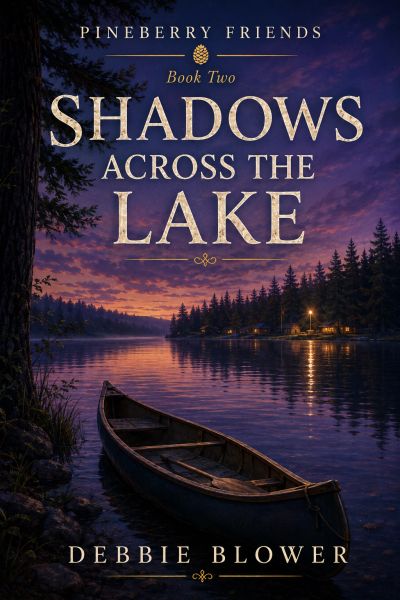 Book cover showing a tranquil lake at dusk with a canoe and forest silhouette.