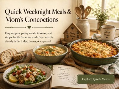 Quick Weeknight Meals and Mom’s Concoctions category page for From My Kitchen at The Story House, fe