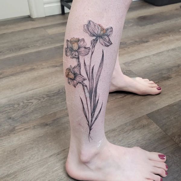 Daffodil flower tattoo