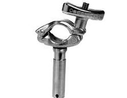 A "cheeseboro" clamp with a 1-1/8" pin attached to it serves multiple purposes. Use it with a piece