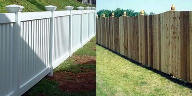 vinyl and wood privacy fence