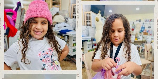 Kid at School of Couture is making her first step in sewing