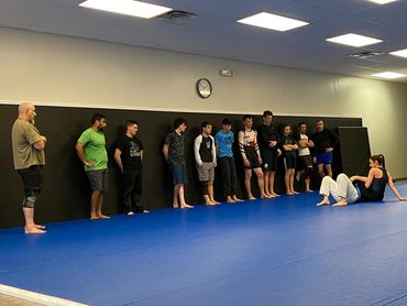 Professor Stockton The Marine Gremlin teaching an arm bar escape