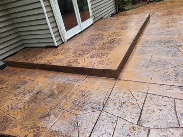Stamped concrete patio
