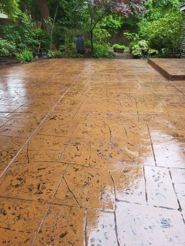 Stamped concrete patio