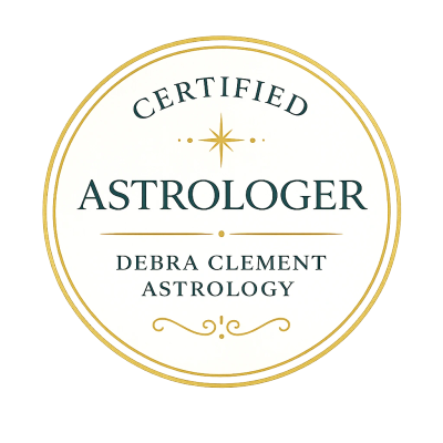 Seal of certified astrologer Debra Clement.