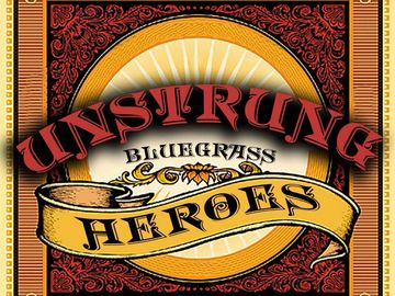 Bluegrass music themed artwork with text.