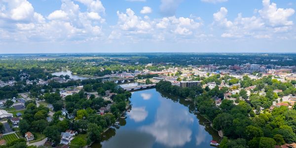 Suburban Drone View Licensed Real Estate Agents - Noote Partners x Compass Real Estate in Grayslake - Led by Barb Noote