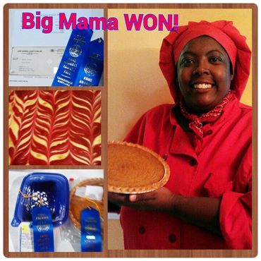 Big Mama's homemade Sweet Potato Pie is blue ribbon awarded at the county fair!
