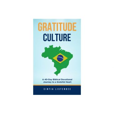 Book cover of 'Gratitude Culture' with Brazil map and flag.