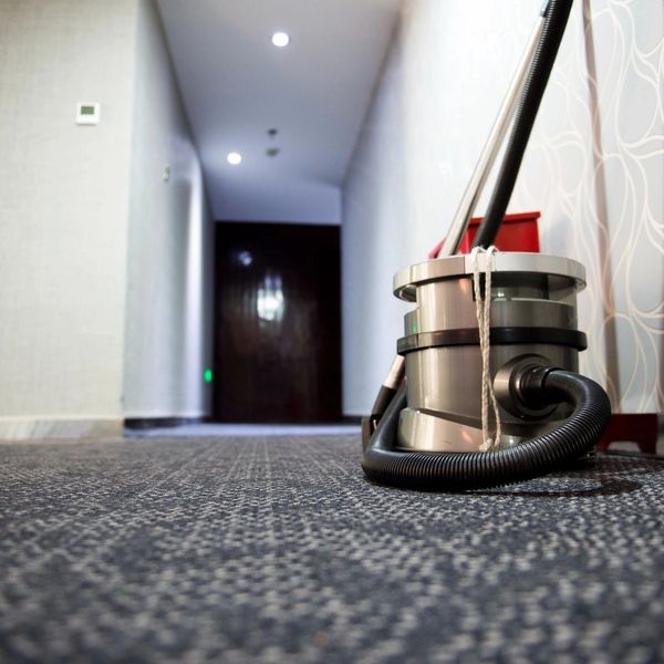 Allied Janitorial carpet being cleaned in an office