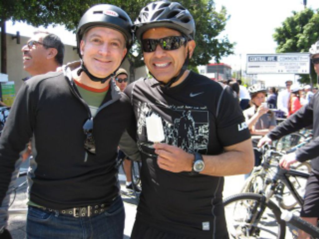 Former Los Angeles Mayor Antonio Villaraigosa and Los Angeles Attorney David Drexler at CICLAVIA