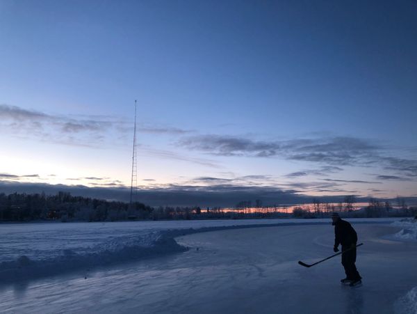 Brandon having fun on the ice in his home state of Alaska.