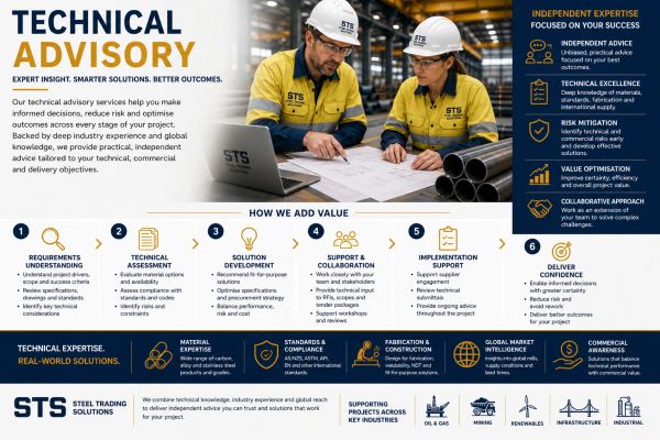 Technical advisory services by Steel Trading Solutions to optimize project outcomes with expert insight.
