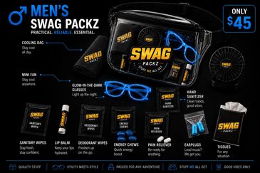 Men's Swag Pack with practical essentials for daily use.