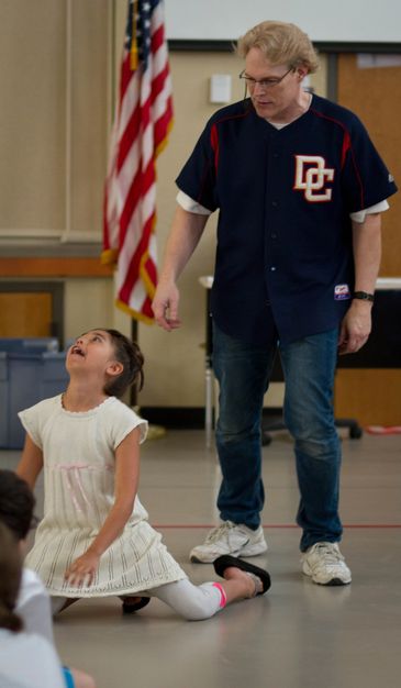 Children's Author Daryl Cobb performing "The Cookie Caper" during his Author Visit assembly.