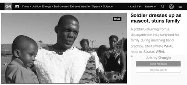 Augustus was featured on CNN for surprising his family upon his redeployment from Iraq.