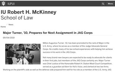 Augustus, a ten year veteran of the US Army JAG Corps, was promoted to Major in 2019.