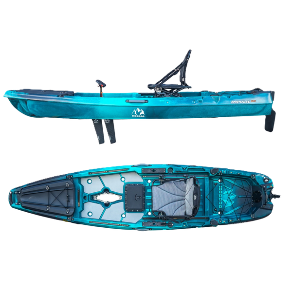 East Texas Kayak Sales, Hoodoo Impulse 105 Fin Drive Fishing Kayak Marine Reef. Toledo Bend Kayak Ou
