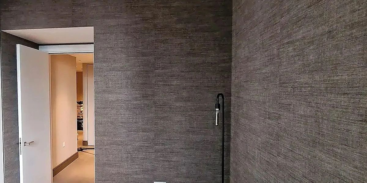 Textured feature wall hallway