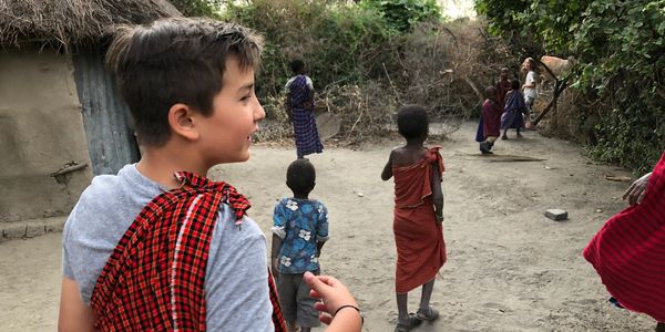 Max Homann in Tanzanian village