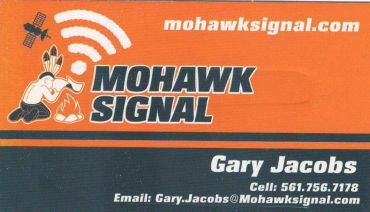 Mohawk Signal business card with contact details for Gary Jacobs.