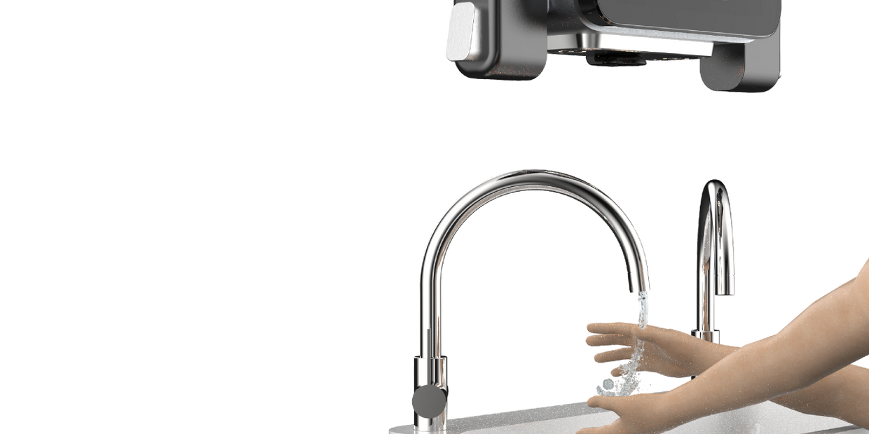 AI-enabled water flow for rinsing hands