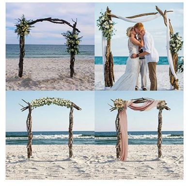 multiple styles o driftwood arches and arbors to rentin Gulf Shores 