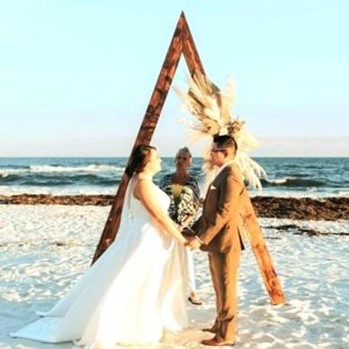 9 foot large triangle wedding arch. Perfect for boho wedding in Gulf Shores and Orange Beach Alabama