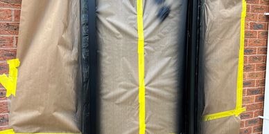 door sprayed in jet black