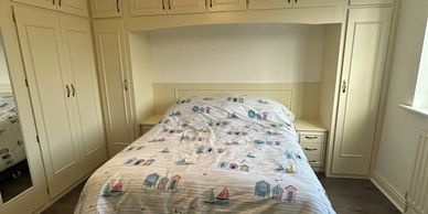 Bedroom sprayed in new white