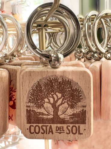 Keychains engraved by We Laser Art featuring Costa del Sol graphics