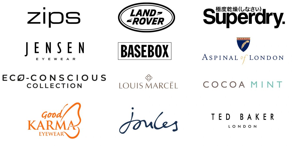 A list of all the brands with their associated logos